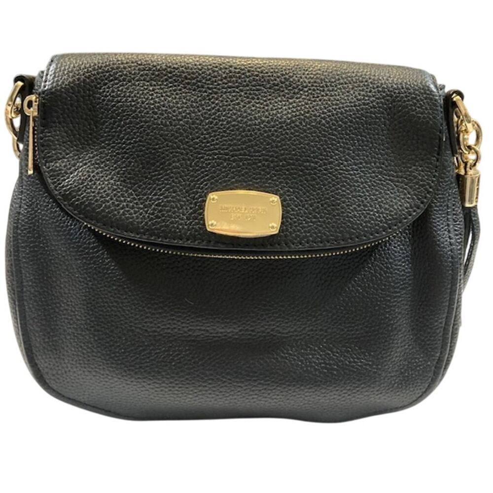 Michael Kors Black Leather "Bedford" Tassel Crossbody Bag